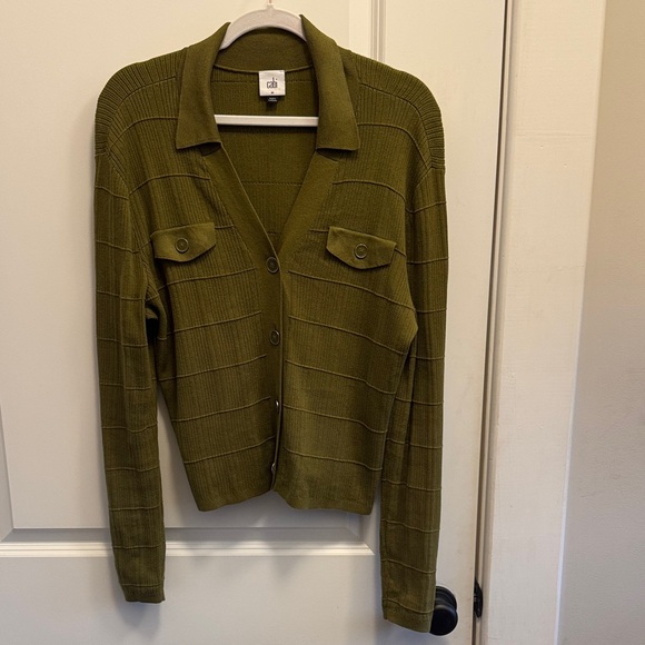 CAbi Exec Cardigan in Medium, Green - Picture 2 of 7